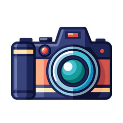 Poster - Modern dslr camera with lens clean illustration isolated on white background