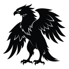 Poster - Majestic eagle silhouette in flight symbol of freedom and power isolated on white background