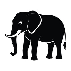 Poster - Majestic elephant silhouette graphic design element isolated on white background