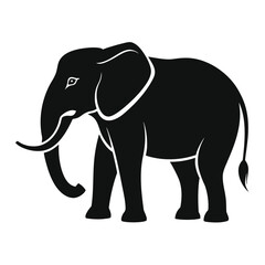 Poster - Majestic elephant silhouette vector art isolated on white background
