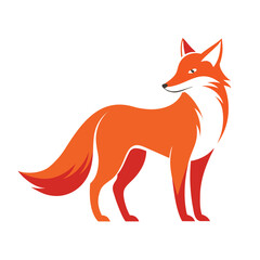 Poster - Elegant fox silhouette illustration a graceful wild animal captured in a clean minimalist design isolated on white background