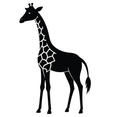 Aufkleber - Elegant giraffe silhouette graphic illustration isolated on a clean white background isolated on white background
