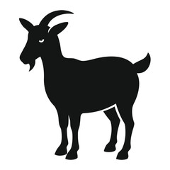 Poster - Elegant goat silhouette graphic design element perfect for farm or nature themes isolated on white background