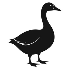Poster - Elegant goose silhouette in flight a graceful avian design isolated on white background