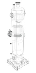 Poster - Industrial tank. Vector rendering of 3d