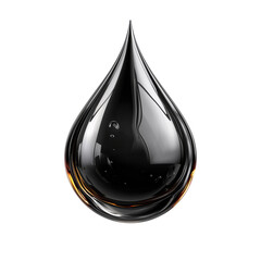 Poster - Black oil drop with reflective surface showcasing unique shape and glossy texture