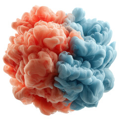 Poster - Colorful cloud of pink and blue smoke boldly merging in abstract artistic display during dynamic atmospheric event