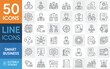 © MST JAMENA KHATUN - Fifty line art icons for smart business and technology concepts vector