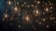 © love - Vintage industrial pendant lights with warm glow. Perfect for interior design, home decor catalogs, cafes, lofts, and lifestyle marketing.