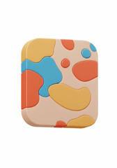 Poster - Abstract Colorful Pattern Rectangle with Beige Backdrop Render