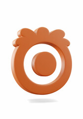 Poster - Modern Orange Abstract Shape on White Background Minimalist Style