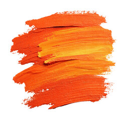 Wall Mural - Dynamic orange and yellow abstract paint stroke creative graphic design artistic environment isolated on transparent background