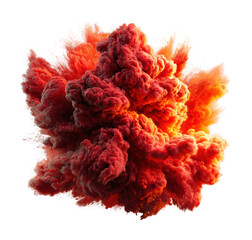 Wall Mural - Explosive eruption of colorful smoke abstract digital creation vibrant view isolated on transparent background