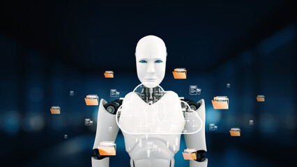 Poster - AI artificial intelligence optimizes cloud infrastructure with virtual assistants and intelligent automation, improving scalability, security, and digital business continuity. Epoch