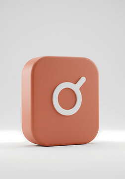 Minimalist Icon Design with Earthy Tone and White Shape