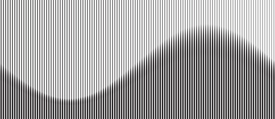 Poster - Abstract art geometric background with vertical lines. Optical illusion with waves and transition.