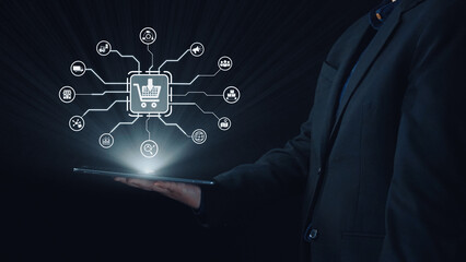 Poster - Omni-channel marketing and online shopping strategies, cross-platform customer experience, brand unification, and integrated marketing communication across digital channels. Elide