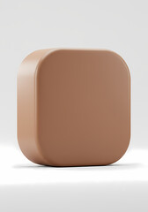 Poster - Smooth Rounded Brown Shape on Soft White Background