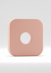 Poster - Peach Rounded Square with Center Hole on Light Background