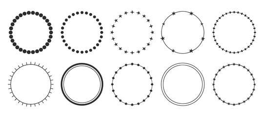 Poster - Collection of Decorative Circle Frames Borders for Design Elements, Round Shapes, and Geometric Patterns on Transparent Background