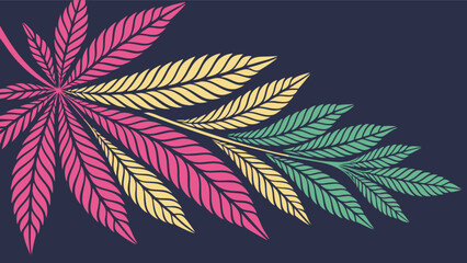 Poster - Colorful leaves vector art illustration design for nature botanical print and background design element