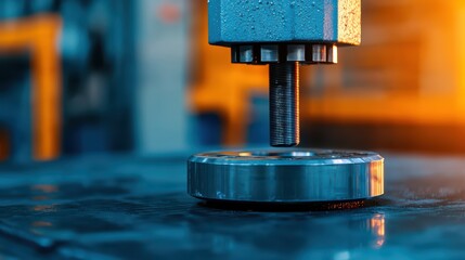 Poster - Industrial Machinery Using Hydraulic Press on Metal Part
