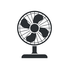 Poster - A Sleek Black and White Fan Icon for Modern Home Cooling Solutions and Air Circulation in Minimalist Appliance Designs