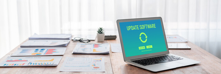 Poster - Software update on computer for brisk version of device software upgrade
