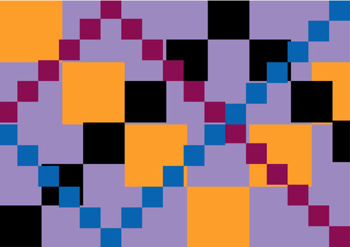  Geometric Quilt Pattern with Intersecting Paths