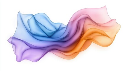 Poster - Colorful Flowing Waves of Abstract Fabric in Soft Hues
