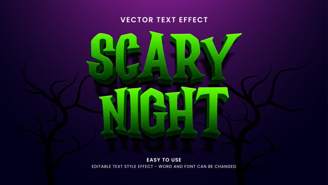 scary night editable text effect 3d