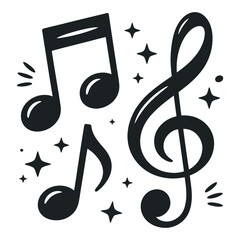 Poster - Musical Notes Vector Illustration: Expressive Melody, Harmony, and Rhythm for Creative Projects and Artistic Compositions