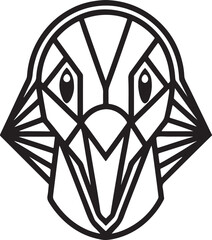 Aufkleber - Abstract and highly stylized vector icon representing a dynamic concept with a distinctive silhouette style