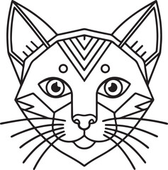 Aufkleber - Simple flat design vector illustration of a cat s head in a bold graphic silhouette style suitable for banners and advertisements