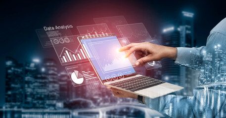 Poster - Business data analysis dashboard showing charts, statistics, and performance metrics for decision-making, revenue tracking, and strategic planning in organizations Vouch