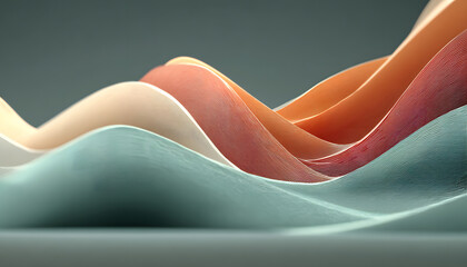 Poster - Undulating waves on a subtle gradient background with layered abstract stripes, background, modern, corporate