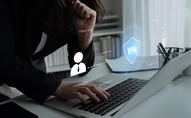 Poster - VPN security protects network access. VPN security encrypts data, hides identity, VPN security defends traffic, and VPN security secures connection from threats. Latch