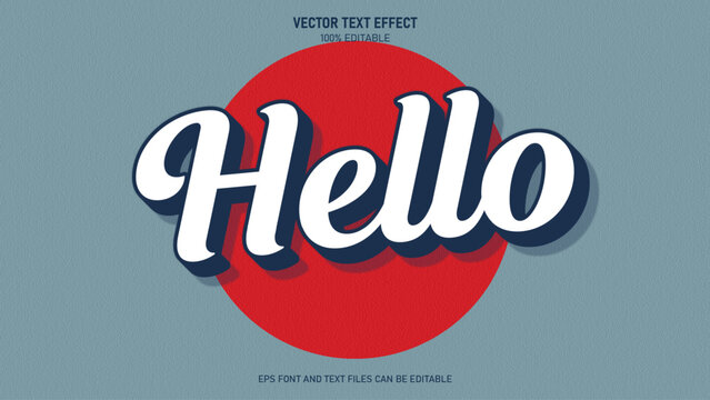 Hello 3d text effect