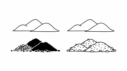 Poster - Illustration showing four piles of different materials with varying textures and line styles created with generated ai