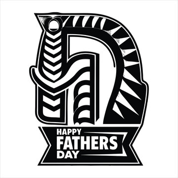 Happy Father’s Day lettering vector stock illustration
