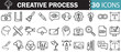 © Ratna - Creative Process Line Editable Icons set. Vector illustration in modern thin line style of design related icons: imagination, areas of creative activity, and more.