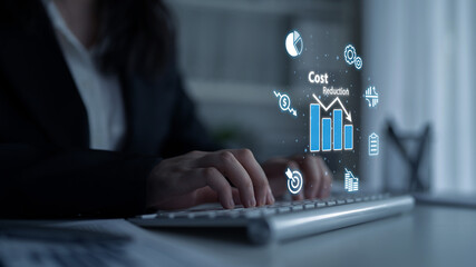 Poster - Digital transformation cuts costs through process optimization, resource efficiency, and financial savings for long-term business success. Latch