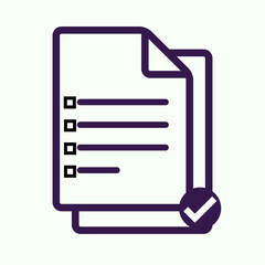 Poster - Stylized Checklist Icon with Overlapping Papers and Circular Check Mark