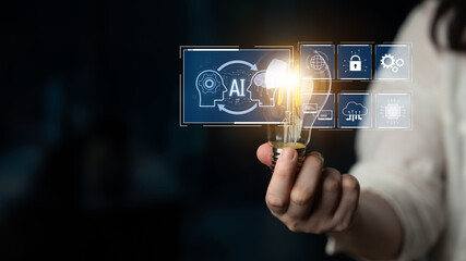 Poster - AI system integration improves artificial intelligence platform. AI system integration enhances automation, secures data, supports cloud, and AI system integration connects systems. Latch
