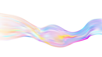 Poster - Abstract  holographic wave.Flow iridescent fluid.Dynamic spectrum ribbon.