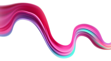 Poster - Abstract  holographic wave.Flow iridescent fluid.Dynamic spectrum ribbon.