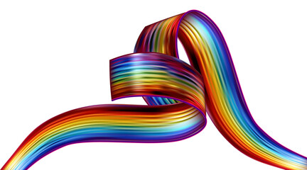Poster - Abstract  holographic wave.Flow iridescent fluid.Dynamic spectrum ribbon.