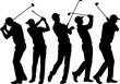 © MdSadek - Golf Swing Silhouettes , sports, vector, illustration,  bundle