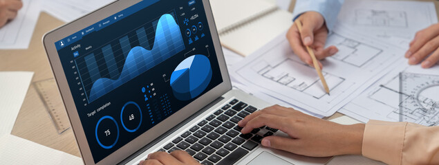 Poster - Business data dashboard provide brisk business intelligence analytic for marketing strategy planning