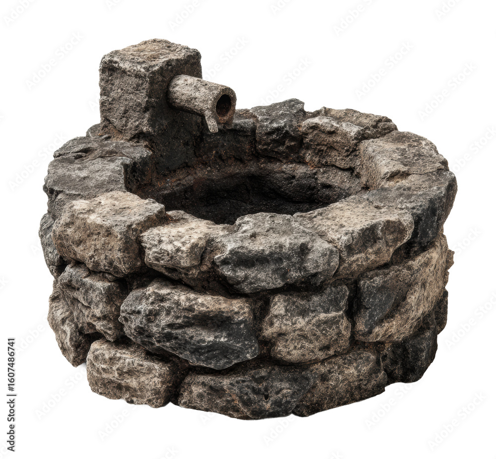 Ancient stone well structure archaeological site object historical ...